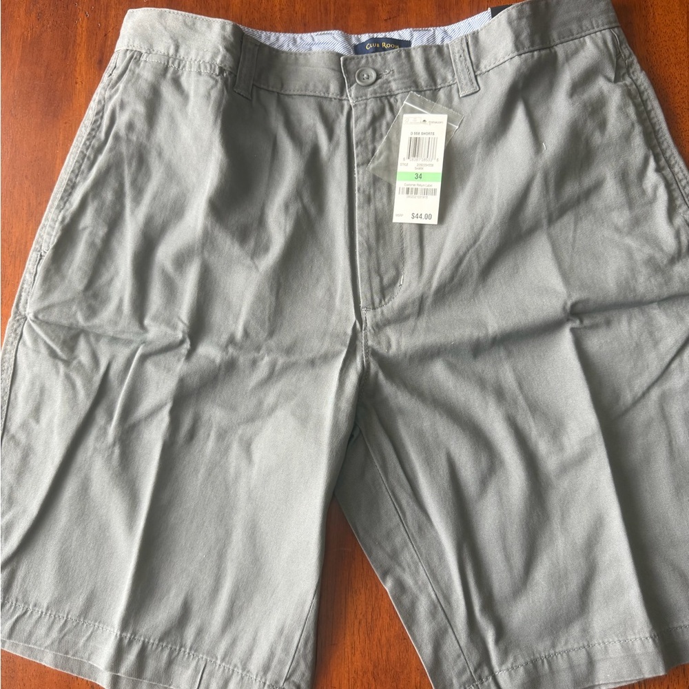 Charter Club Light Gray Flat-Front Men's Shorts